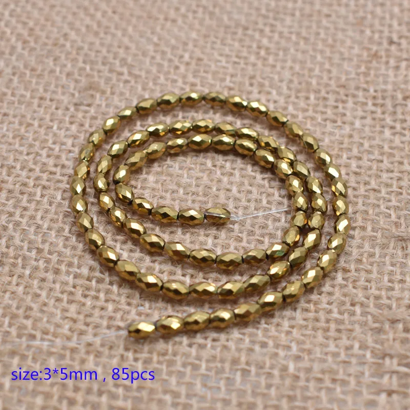 Бусины из натурального камня граненые круглые гематитовые бусины 15 дюймов 3*5 мм с