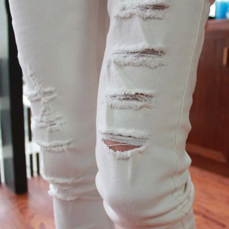 Оптовая продажа 2020 укороченные белые и черные мужские спортивные брюки летние рваные для мальчиков с полыми