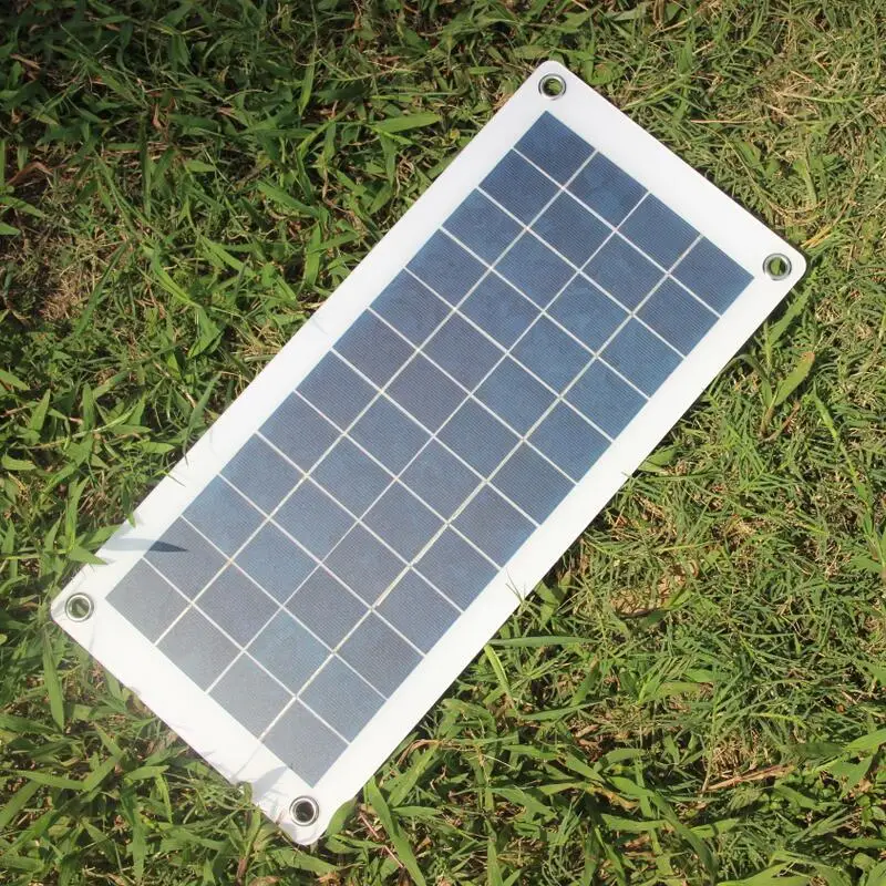 BUHESHUI 12W 12V Solar Panel Semi-flexible Transparent  DIY Solar Charger Battery System
