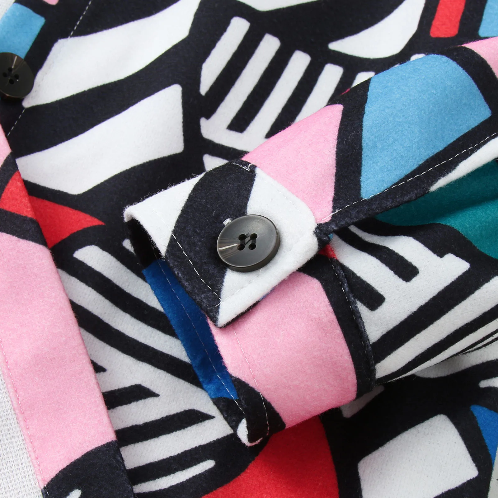 Куртка мужская осенне-зимняя на пуговицах с принтом батальных размеров |