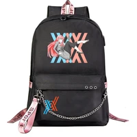 darling in the franxx usb schoolbag mens and womens leisure travel backpack shoulder bags