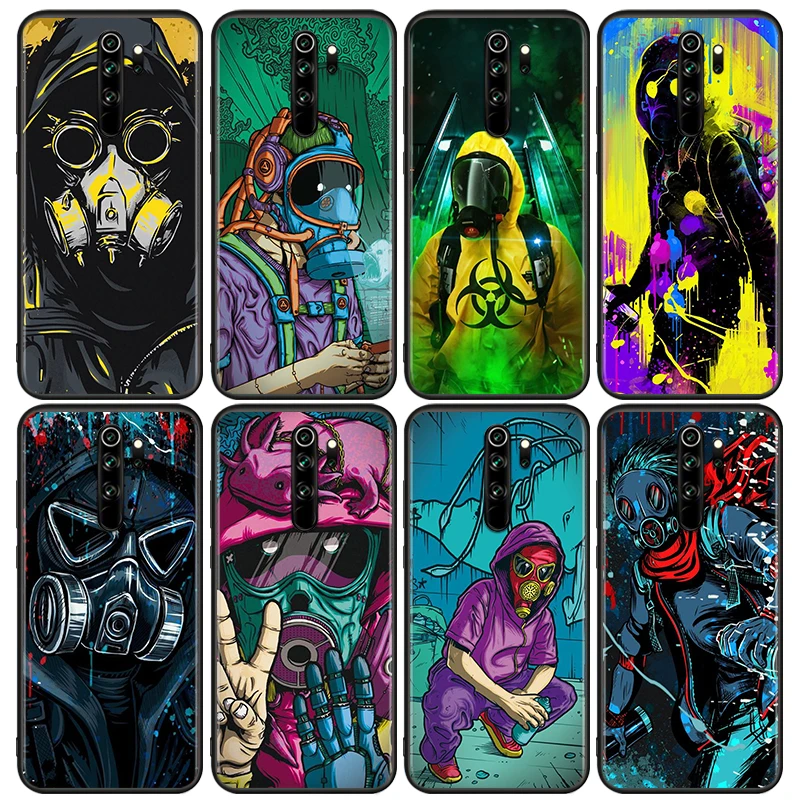 

Cool Gas Mask Smiley For Xiaomi Redmi 9i 9T 9A 9C 9 8A 8 GO 7 7A S2 Y2 6 6A 5 5A 4X Prime Pro Plus Black Phone Case