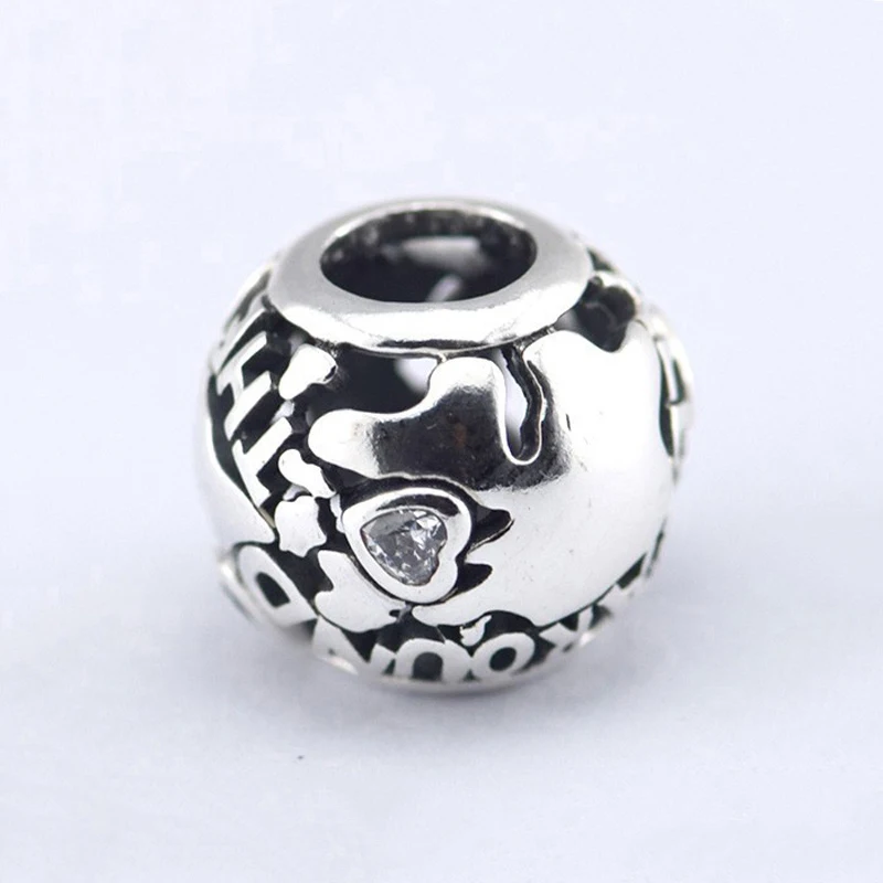 100% 925 пробы серебро по всему миру Шарм Подходит Pandora браслет прозрачный CZ