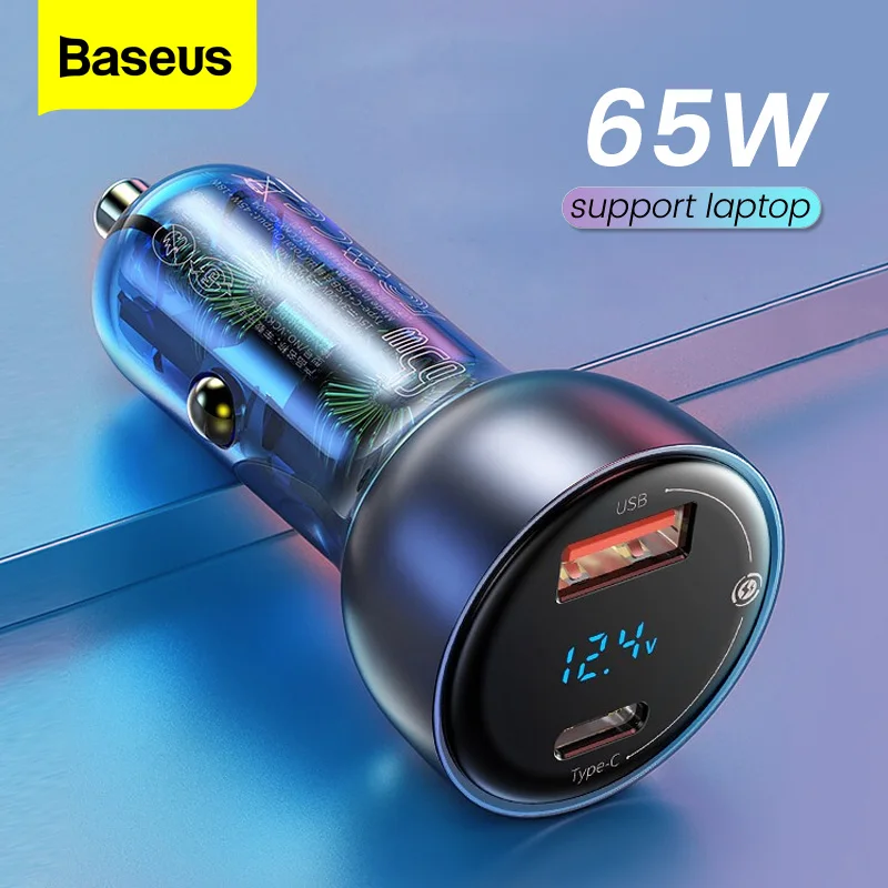 baseus 65w car charger cigarette lighter support laptop qc4 0 pd 3 0 fast charging for iphone 12 11 pro max ipad samsung macbook free global shipping