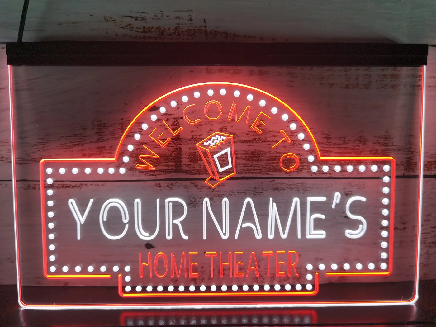 

0S026 Name Personalized Custom Home Theater Bar Beer Dual Color LED Neon Sign
