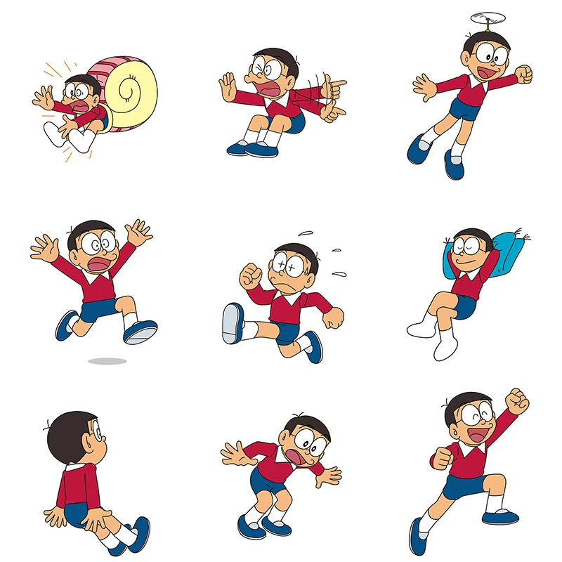 

Three Ratels QC426 The most complete doraemon Nobi Nobita Decoration stickers for children car hood sticker laptop decal