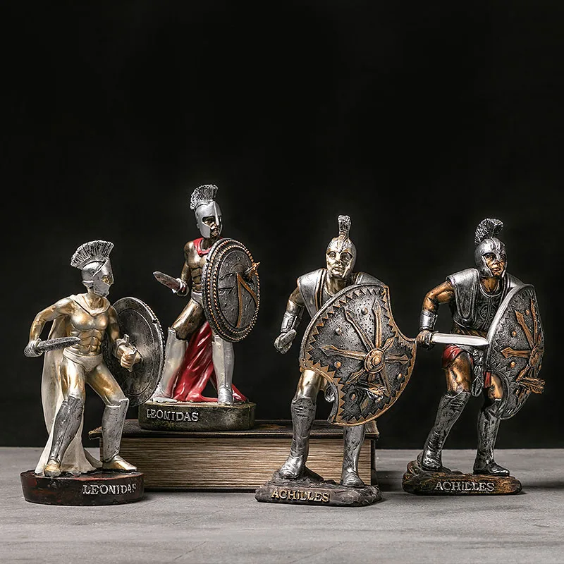 Скульптура средневековой древней греческой фигуры Ахиллес Спартанский персонаж