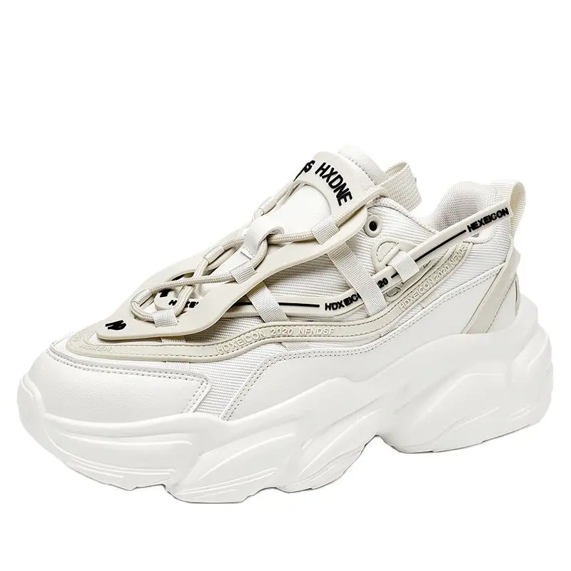 

FAKUNTN New Unisex Sports Shoes Trend Chunky Sneakers Women Men Thick Sole Platform Casual Sneakers