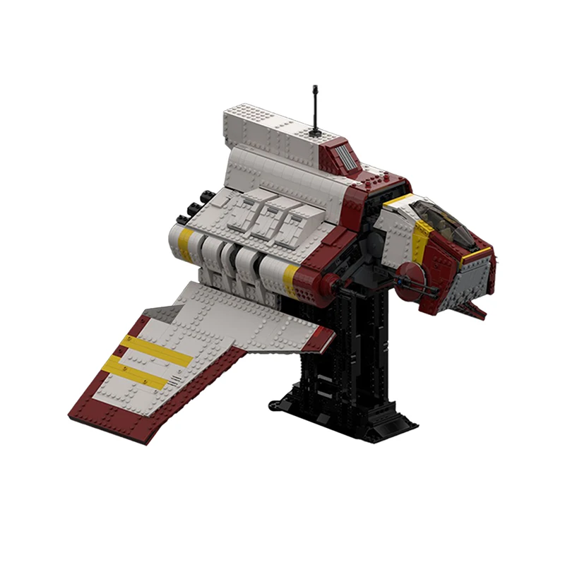 

MOC Space Wars Republic Nu-Class Attack Shuttle Building Blocks With Interior Clone Battle Fighter Idea Toys For Children Gifts