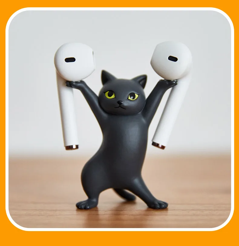 

Enchanting Cat Pen Holder Black Cat Carrying Coffin Bracket Cute Decoration Hand-made Kawaii Home Decor Decoration Cat Dolls