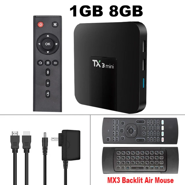 1G 8G-MX3 Air Mouse TX3 Мини Android 7,1 tv Box Smart tv H.265 4K Amlogic S905W 2G 16G телеприставка поддержка Мультимедийный проигрыватель с IPTV Tanix tv box 1G8G PK X96 - Цвет: 1G 8G-MX3 Air Mouse