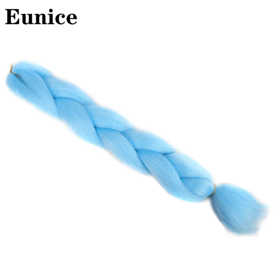 Blue 24 дюйма, 100 г, светящиеся большие синтетические косы, блестящие волосы в темноте, мягкие плетеные волосы для наращивания, рождественский подарок, волосы Юнис - Цвет: Blue
