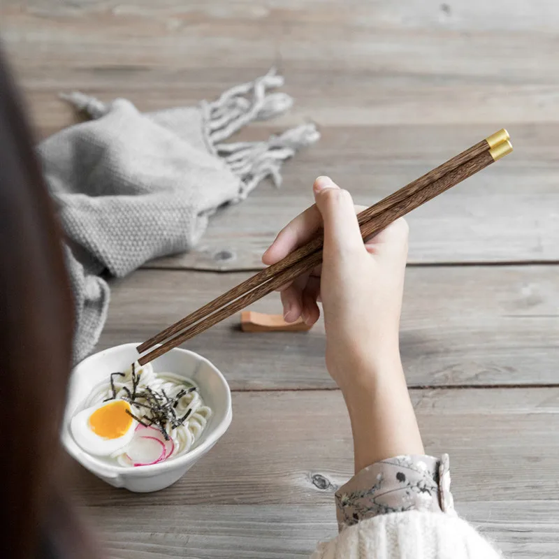 Японские деревянные палочки для еды ручной работы из венге набор ценных подарков