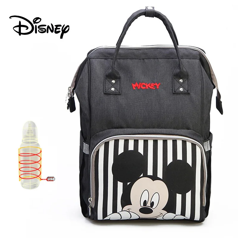 Disney Пеленки сумки Mochila Maternidade Водонепроницаемый USB по производству бутылочек для