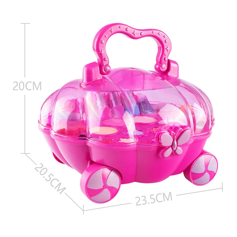 

Girl Makeup Toy Princess Makeup Case Suitcase, Eye Shadow Blush Lipstick Brush Lipstick Child Role Play Cosmetic Set Gift