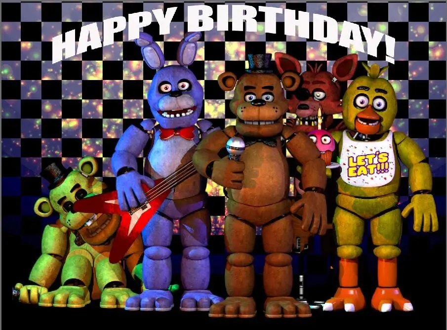 Фон для фотостудии сделай сам 7 Х5 футов с днем рождения Фредди пять ночей черные