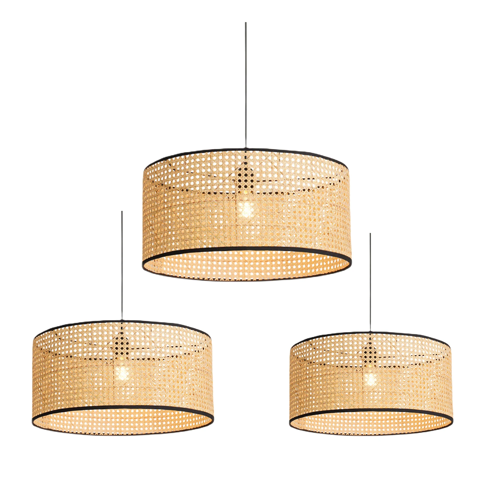 

Adjustable Japanese Style Bamboo Lampshade Pendant Light Ceiling Lamp DIY Restaurant Coffee Light Shades Weave Hanging Light