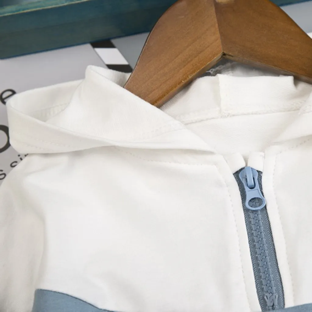 Модная толстовка на молнии с капюшоном для маленьких мальчиков и девочек топы