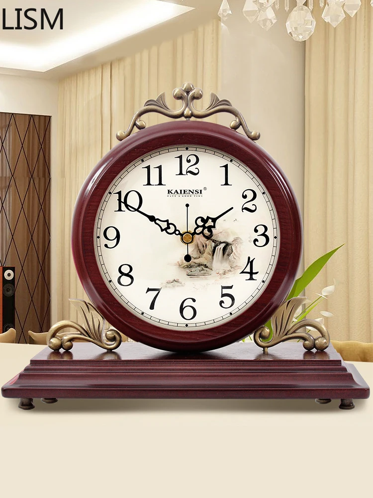 

Modern Design Nordic Elegant Round Wall Clock Quartz Silent Smart Bedroom Vintage Wood Antiguedades Decorativas Home Decor