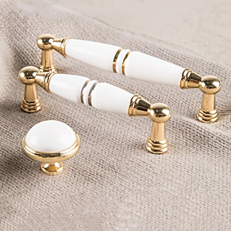 KK & FING белые керамические дверные ручки для шкафов европейские антикварные