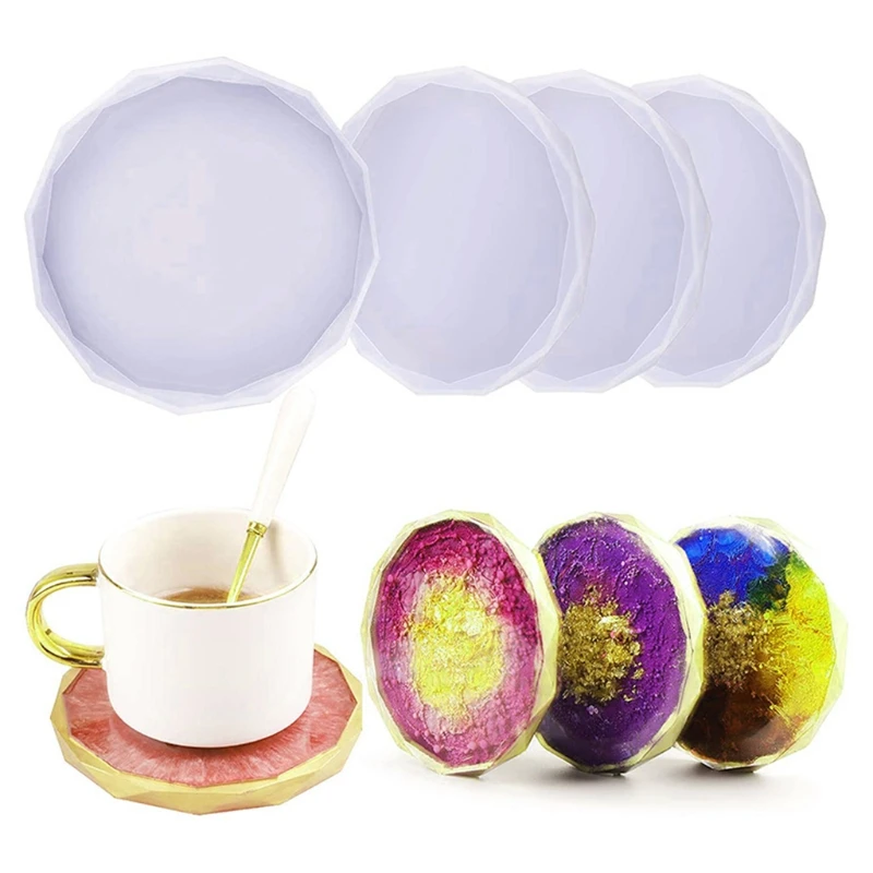 

2022 New 6 Pieces Resin Molds for Making Coasters DIY Resin Artwork Home Decor