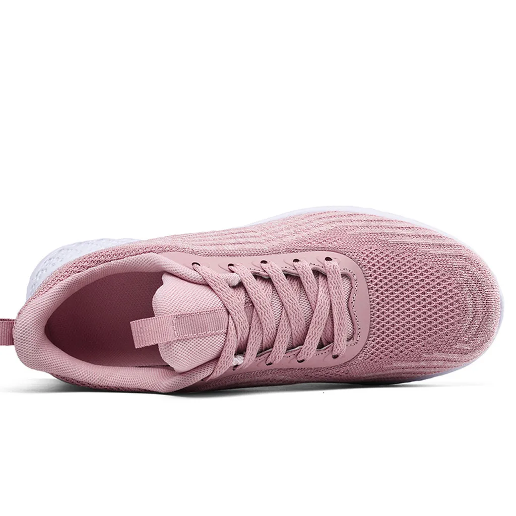 Сетчатая женская обувь Однотонная Мягкая дышащая для бега в стиле ретро