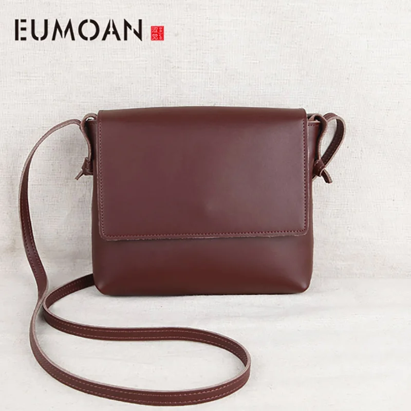 Мини-сумка EUMOAN Женская сумка на одно плечо из воловьей кожи маленькая квадратная