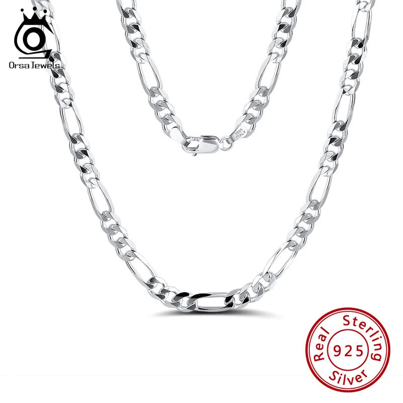 ORSA JEWELS Модные мужские и женские Фигаро цепи ожерелье 5 мм бриллиантовой огранки