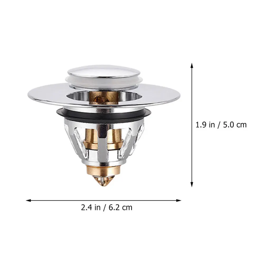 

1pc Bathroom Sink Drain Stopper Core Wash Basin Bounce Drain Filter (Silver)