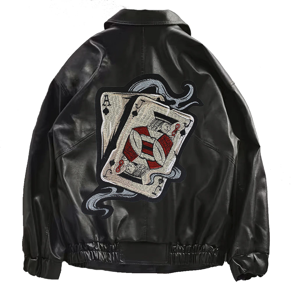 Покер красное сердце термонаклейки наклейки одежда значки на куртку сзади