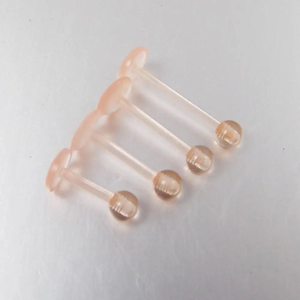 4 шт. мягкие био пластиковые гибкие кольца телесного цвета с прозрачными