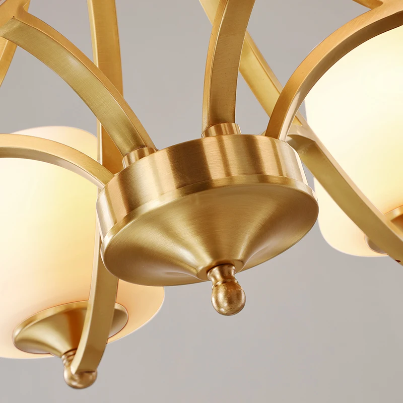 Copper chandelier lighting living room ceiling chandeliers bedroom lustre glass shade brass fixture kitchen copper light | Лампы и