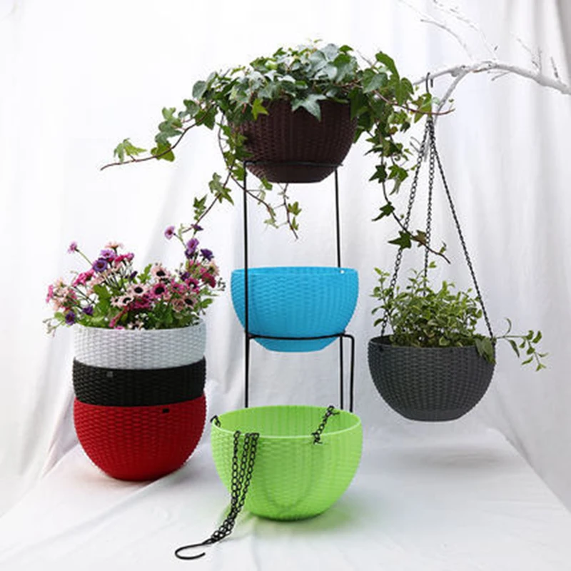 

Resin Hanging plant Pots Basket Plant Hang Plant Flower pot Hanger Outdoor Hanging Pot Holder Basket for wall decoration garden
