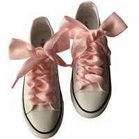 fashion extra wide shoelaces 4 cm ribbon shoe laces flat satin good quality 130 cm