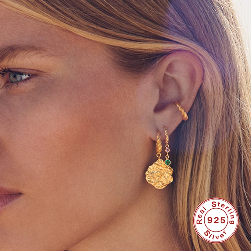 

Boako Bling Color Zircon Piercing Korean Earring Jewerly For Woman Ladies Engagement Party 925 Sterling Silver Stud Earrings