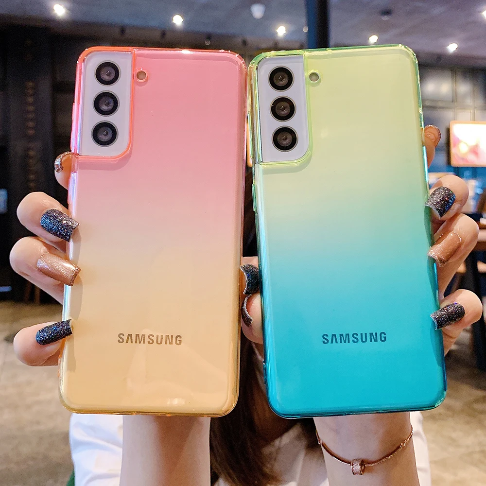 Роскошный градиентный силиконовый мягкий чехол для Samsung Galaxy A72 A52 A71 A51 A50 A70 S21 S20 Fe S10