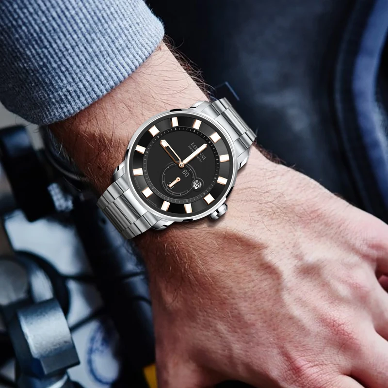 LOBINNI Швейцария мужские часы люксовый бренд Авто Дата Механические Мужские