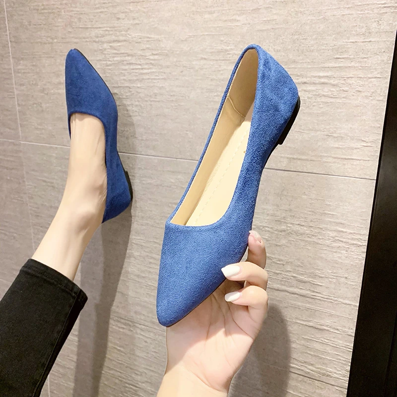 

2021 Summer Pointed Toe Women Flats Office Slip On Casual Loafers Nurse Boat Shoes Brand Soft Sole Ballet Flats Shoes Women