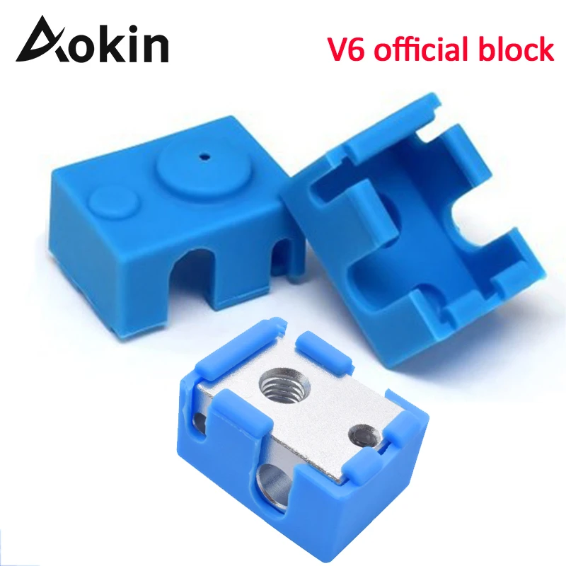 Aokin 3d принтер силиконовые носки поддержка для E3D V6 PT100 J-head Hotend 1,75/3,0 мм подогреваемый блок экструдер тепловой блок силикон