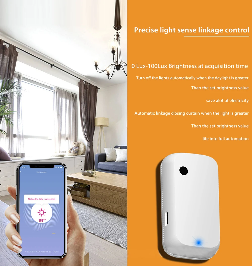 Tuya Smart Home 180 ° WI-FI освещенность Сенсор Яркость Смарт умную жизнь с питанием от USB