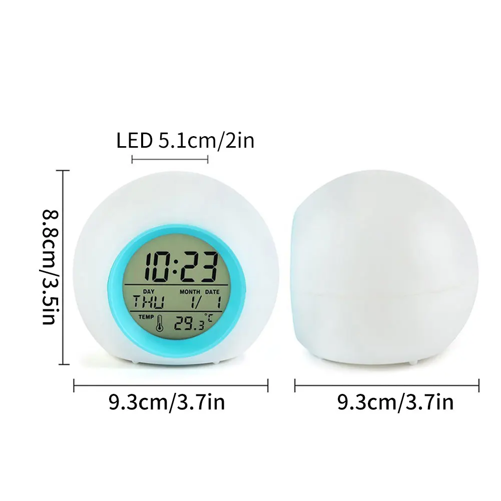

LED Digital Alarm Clock Watch Wake Up Light Alarm Clock 7 Color Changing Luminous Radio Night Light Touch Control Table Clocks