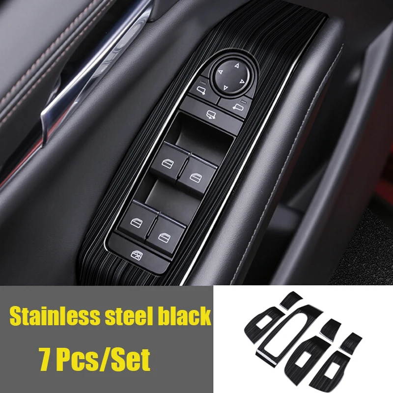 

Glass Lift Control Switch Panel Cover Trim Shell Car Styling Accessories 7pcs 2020 2021 Stainless Steel Interior Mouldings