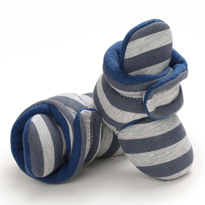 

Soft Bottom Baby Moccasins Shoes Boy Girl Snow Boots Warm Autumn Crib Warm Shoes Striped Shoes Frist Walking Shoes