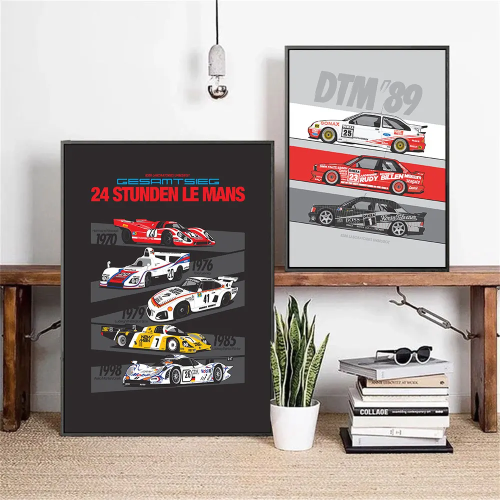 Картина для детской гоночной машины 24 STUNDEN LE MANS DTM 89 домашний декор Настенная