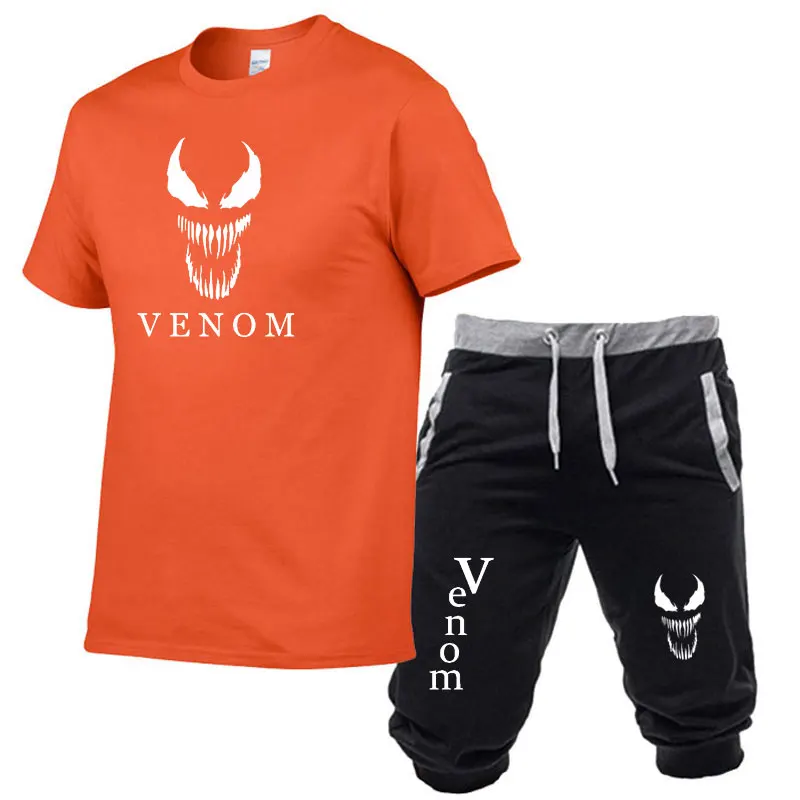 2020 New Arrivals Casual Male Venom T-shirts and jogger Shorts Man Just Break Men T Shirts Fashion Japanese T-shirt Two piece | Мужская