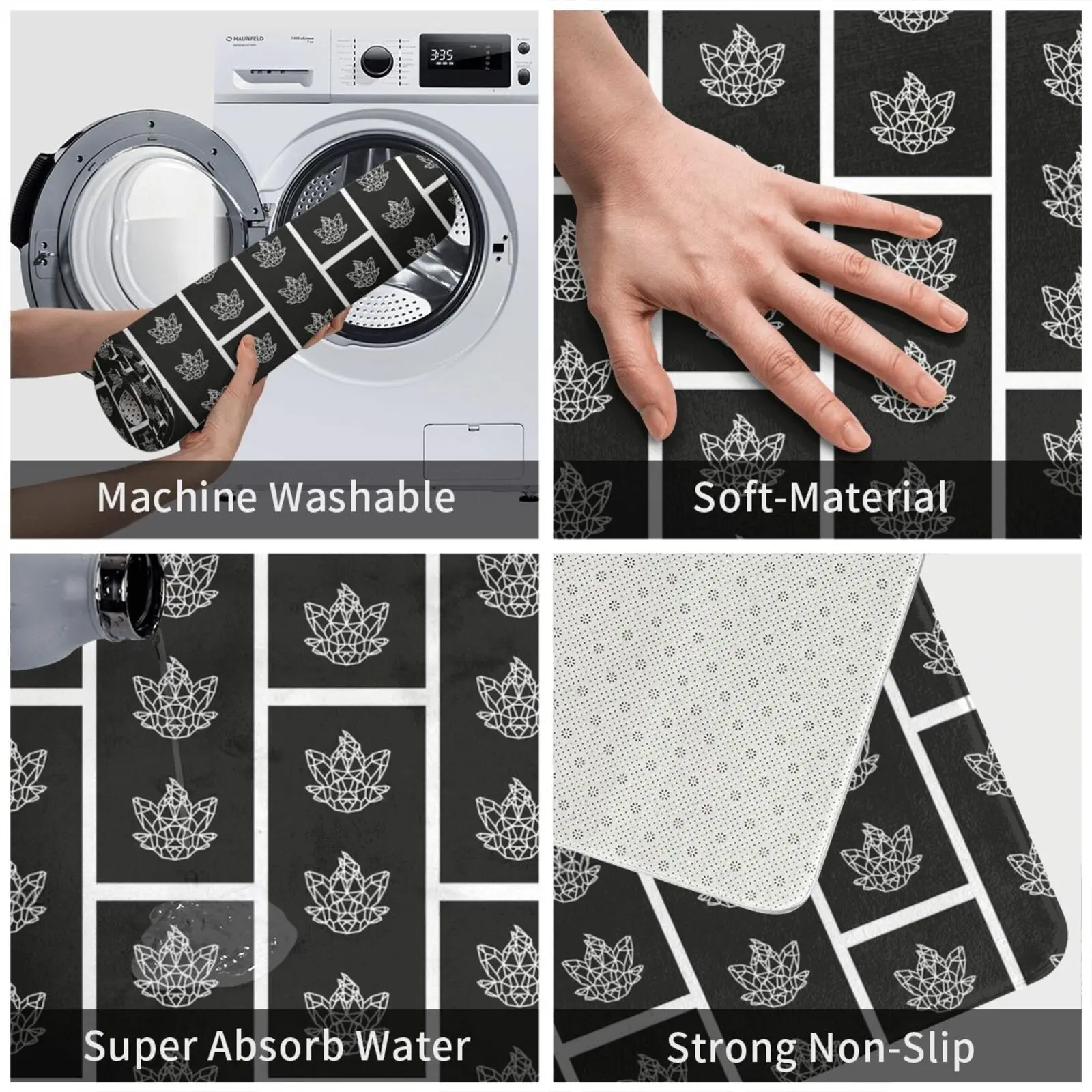 Многоугольный коврик для входной двери Zorua Trio ванной с изображением Иисуса