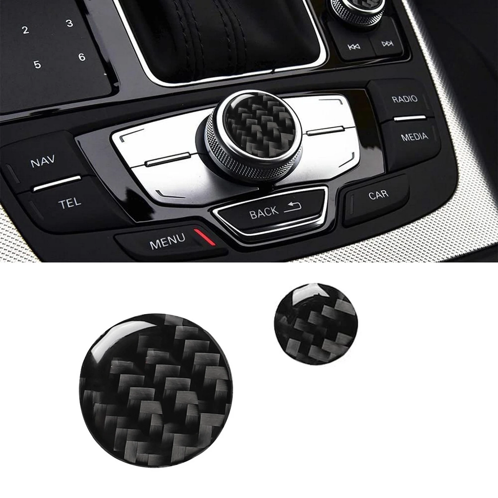 

2 шт., декоративные наклейки-кнопки для Audi A6 S6 C7 A7 S7 4G8 2012-2018