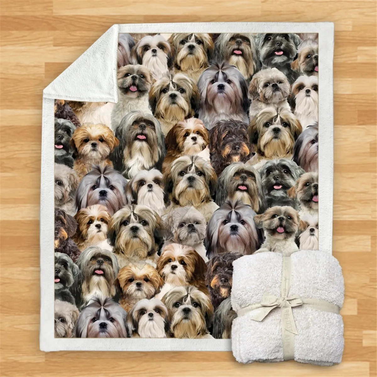 

You Will Have A Bunch Of Shih Tzus Blanket 3D Printed Fleece Blanket on Bed Home Textiles Dreamlike 06