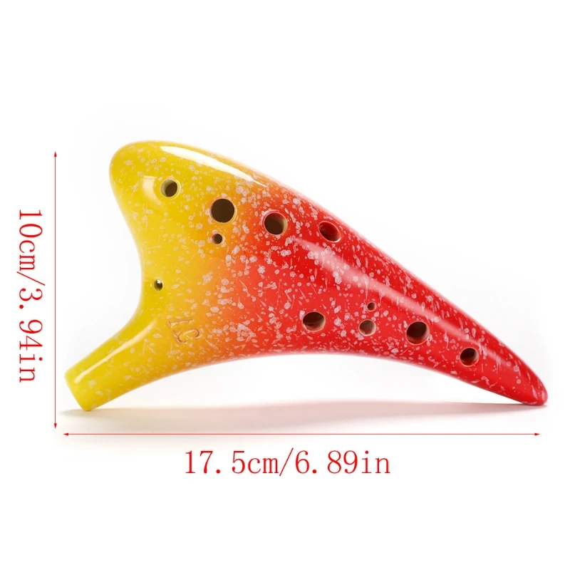 

X7AC 12 Hole New Ocarina Ceramic Alto C Flute Musical Instrument Gift
