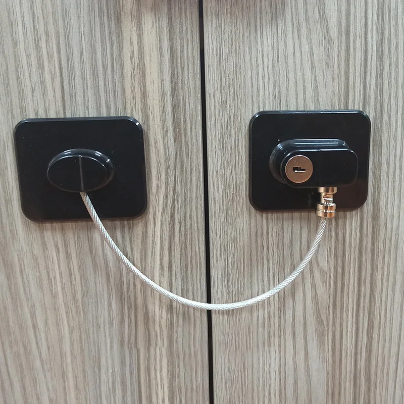 Cerradura de seguridad para puerta de beb&eacute; con llave, cerrojo para el hogar, seguridad para ni&ntilde;os, protecci&oacute;n de gabinete, antipellizco, hebilla de bloqueo de refrigerador, 2022-1